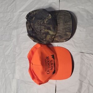 2 vintage snapback hat camo baseball cap hats lot mossy oak Michigan orange